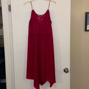 💃🏻 Chelsea28 Crimson Asymmetrical Slip Dress
